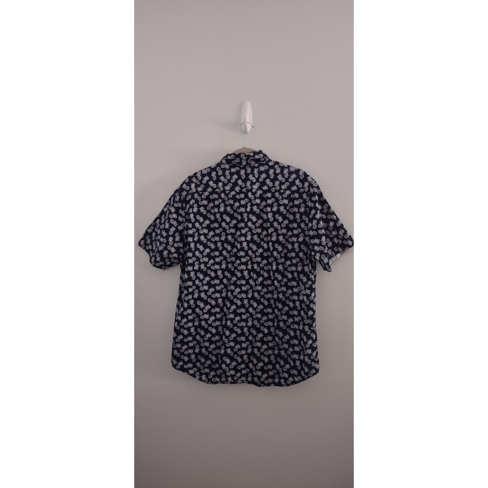 Denim And Flower Ricky Singh Navy Blue & White Pineapple Slim Fit Shirt Size XL - Picture 5 of 9